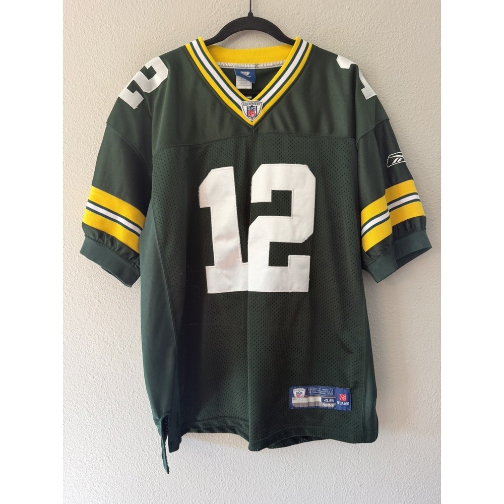 Vintage Green Bay Packers Aaron Rodgers Reebok NFL Jersey Mens 48 Stitched Green